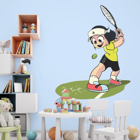 DIY Wall Stickers Girl Tennis for Home Décor (24"X18")