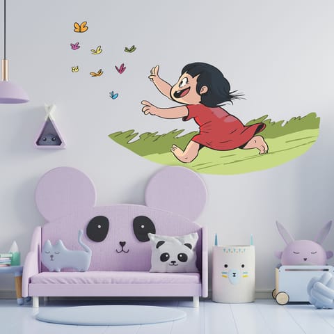 DIY Wall Stickers Girl & Butterfly for Home Décor (24"X18")