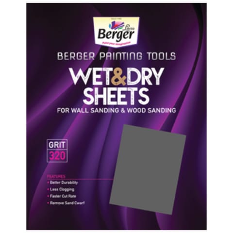 Berger Wet and Dry Sanding / Emery Paper / Sandpaper - Grit 60