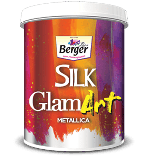 Berger Silk GlamArt Metallica Gold Paint for Metallic Finish on walls & other surfaces | High Glossy Metallic | 200 ML