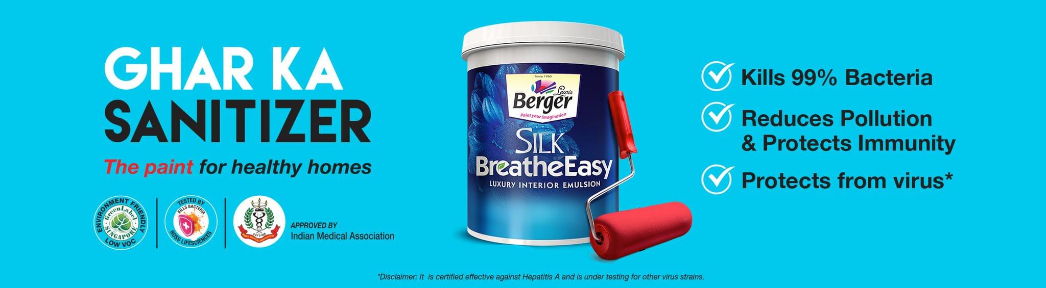 Berger Paints Silk Breathe Easy Banner image