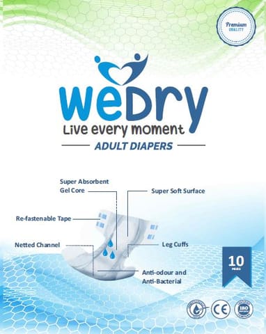 Wedry Adult Diapers Medium