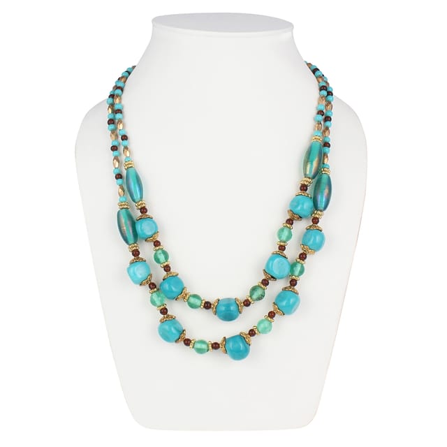 DCA Dca Turqouise Glass Necklace For Women (4449 ) Glass Necklace