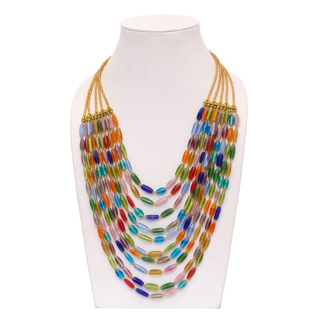 DCA Women's Multi-Colour Multi-Strand Glass Necklace (4427) Glass Necklace (DC4427NK)