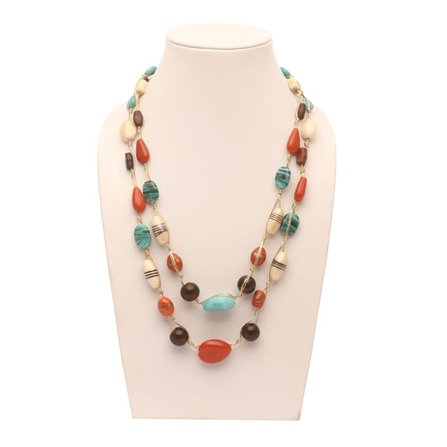 DCA Women's Multi-Colour Multi-Strand Glass Necklace (4440) Glass Necklace (DC4440NK)