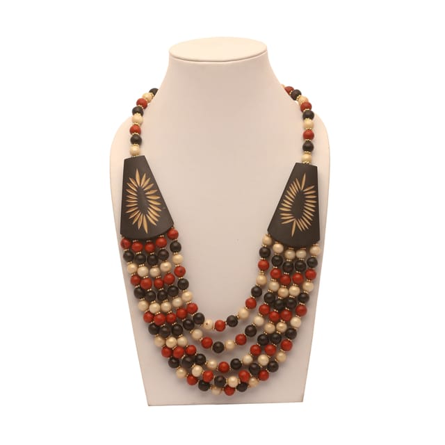 DCA Women's Multi-Colour Multi-Strand Wood Necklace (4407) Wood Necklace (DC4407NK)
