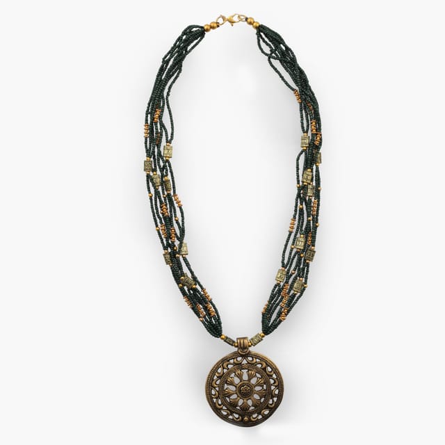 DCA 4392 Brass, Glass Necklace