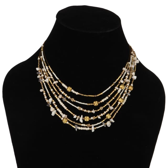 DCA Glass, Brass, Acrylic Necklace (DC4031NK)