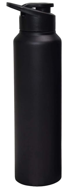 Stainless Steel Water Bottle, 1000 ml, Black Color With Sipper Cap
