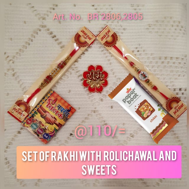 Rakhi with Roli Chawal Sweets (2806, 2805)