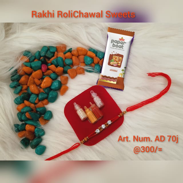 Rakhi with Roli Chawal Sweets (AD 70J)