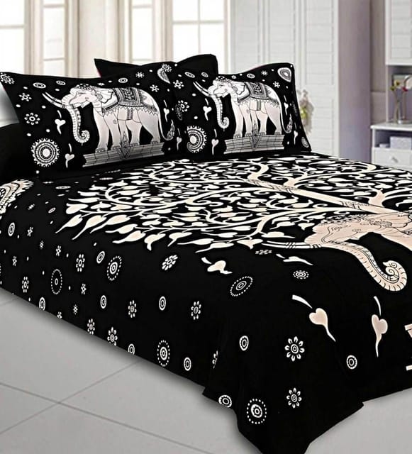 Printed Double Bedsheet with Pillow (VH166)