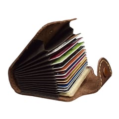 ABYS Genuine Leather Dark Brown Card Holder