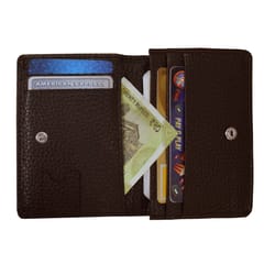 ABYS Genuine Leather Coffee Brown Card Holder