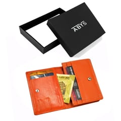ABYS Genuine Leather Orange Card Holder