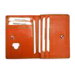ABYS Genuine Leather Orange Card Holder