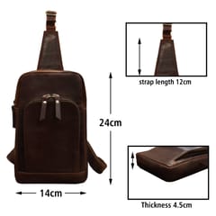 ABYS Genuine Leather Dark Brown Body Bag
