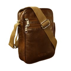 ABYS Genuine Leather Brown Messenger Bag