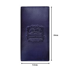 ABYS Genuine Leather Blue Long Card Holder