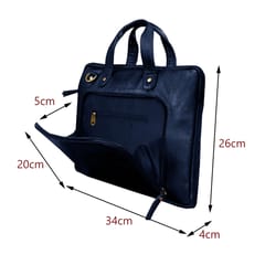 ABYS Genuine Leather Navy Blue 14 inch Laptop Bag