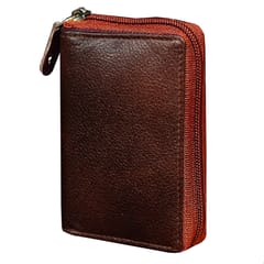 ABYS Genuine Leather Dark Burgundy Card Holder