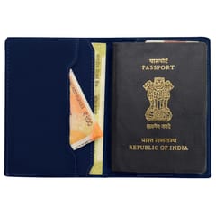 ABYS Genuine Leather Blue Passport Holder