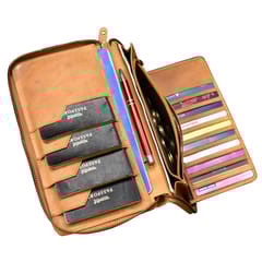 ABYS Genuine Leather Tan Document Holder