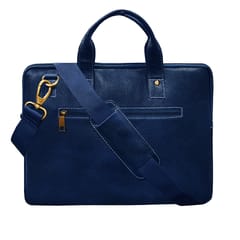 ABYS Genuine Leather Navy 14 inch Laptop Bag