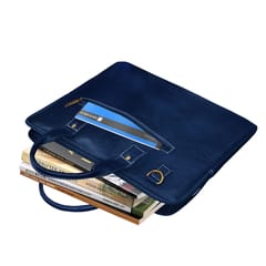 ABYS Genuine Leather Navy 14 inch Laptop Bag