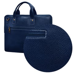 ABYS Genuine Leather Navy 14 inch Laptop Bag