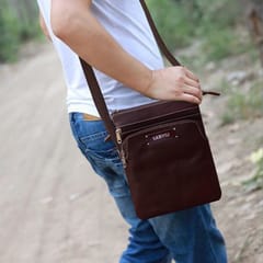 ABYS Genuine Leather Dark Bombay Sling Bag