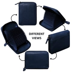 ABYS Genuine Leather Navy Blue Card Holder