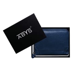 ABYS Genuine Leather Navy Blue Card Holder