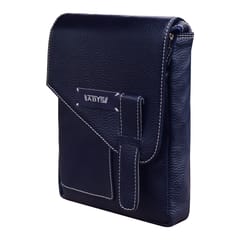 ABYS Genuine Leather Navy Blue Sling Bag For Men & Women