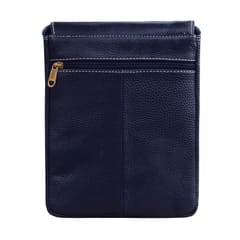 ABYS Genuine Leather Navy Blue Sling Bag For Men & Women