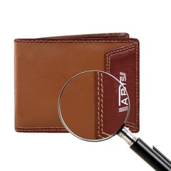 ABYS Genuine Leather Tan & Brown Wallet For Men