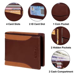 ABYS Genuine Leather Tan & Brown Men's Wallet