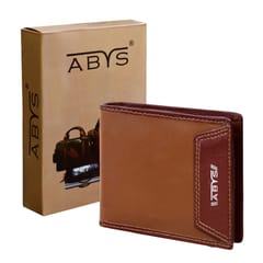 ABYS Genuine Leather Tan & Brown Wallet For Men