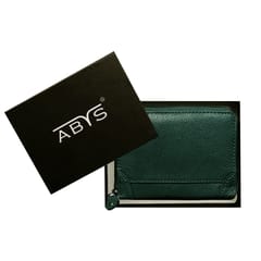 ABYS Genuine Leather Green Card Holder