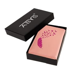 ABYS Genuine Leather Pink Card Holder For Women