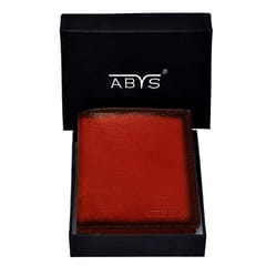 ABYS Genuine Leather Wallet For Men (Light Bombay & Brown)