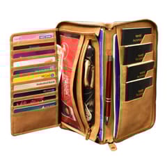 ABYS Genuine Leather Tan Document Holder For Unisex