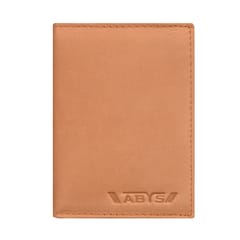 ABYS Genuine Leather Tan Tri-fold Wallet For Men