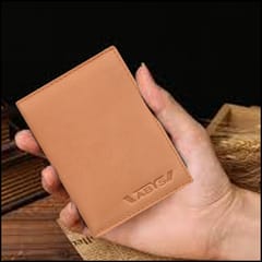 ABYS Genuine Leather Tan Tri-fold Wallet For Men