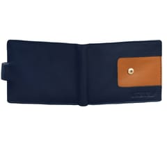 ABYS Genuine Leather Blue & Tan Wallet For Men
