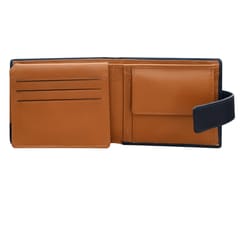 ABYS Genuine Leather Blue & Tan Wallet For Men