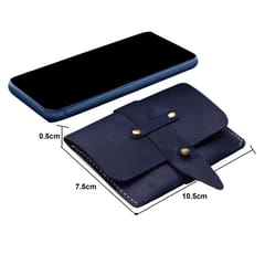 ABYS Genuine Leather Blue Unisex Travel Card Holder