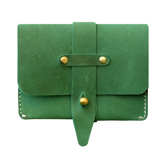 ABYS Genuine Leather Green Card Holder|| Wallet|| Card Case For Unisex