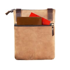 ABYS Genuine Leather Brown & Dark Brown Sling Bag For Men & Women