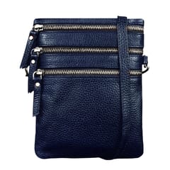 ABYS Genuine Leather Navy Blue Sling Bag